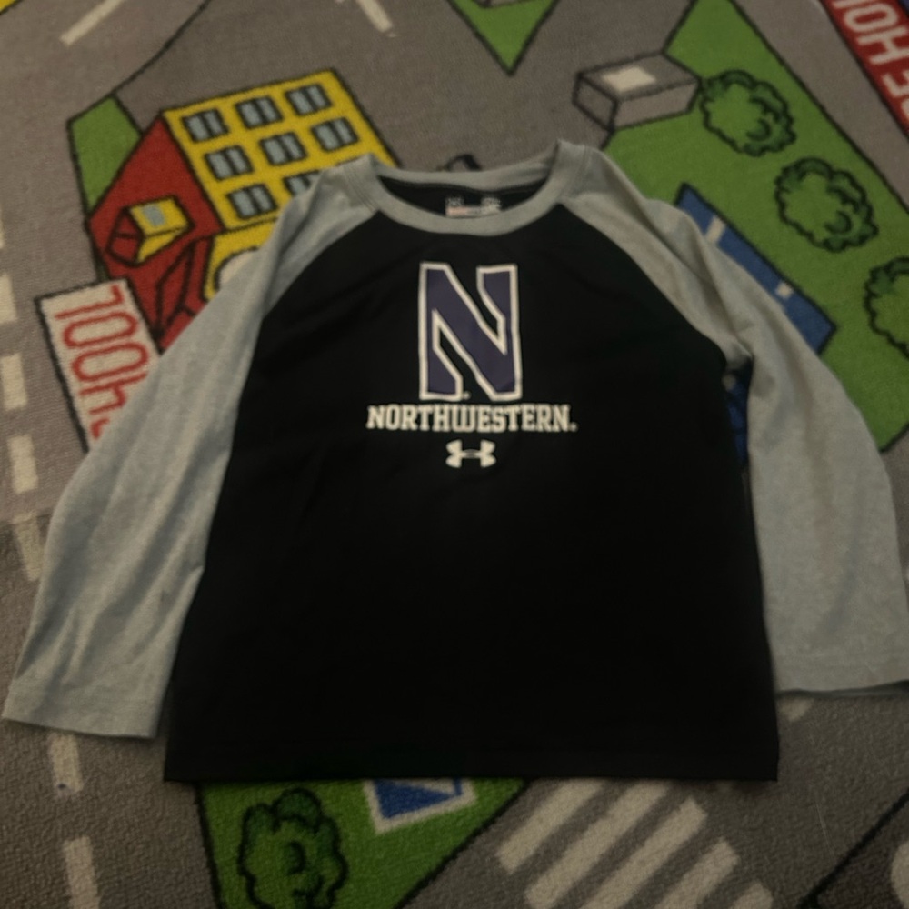 Under Armour Kids Black and Gray Northwestern Shirt